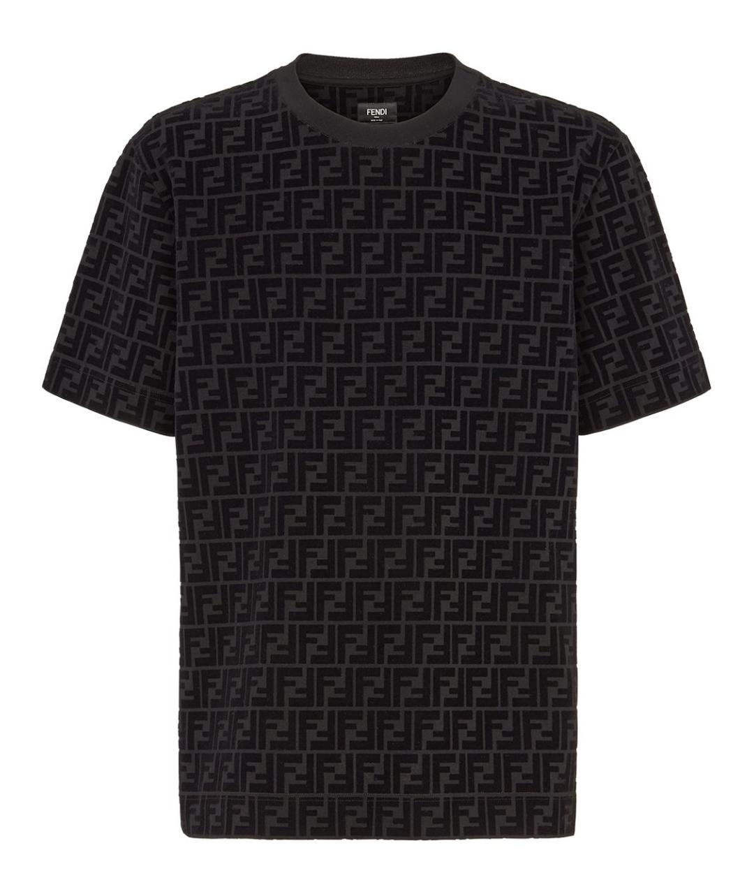 FENDI Черная хлопковая футболка, фото 1
