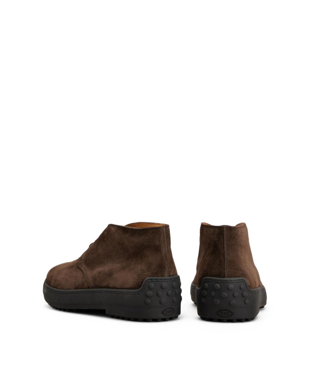 TOD'S Коричневые замшевые низкие кроссовки / кеды, фото 4
