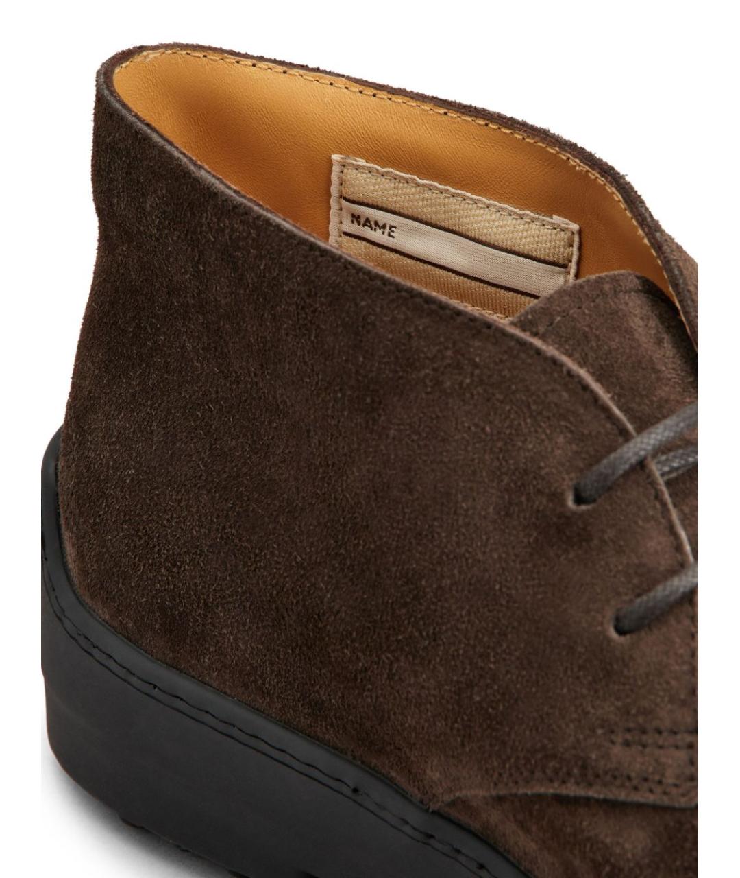 TOD'S Коричневые замшевые низкие кроссовки / кеды, фото 2