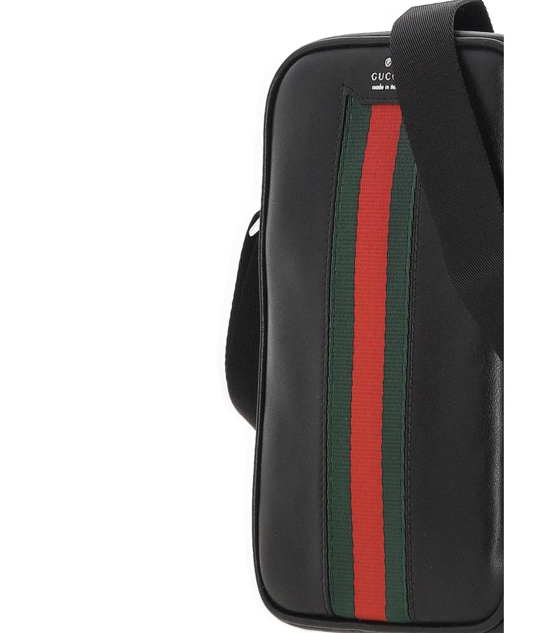 GUCCI Черная кожаная сумка через плечо, фото 4