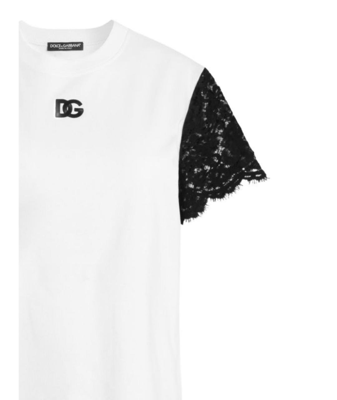 DOLCE&GABBANA Белая хлопковая футболка, фото 2