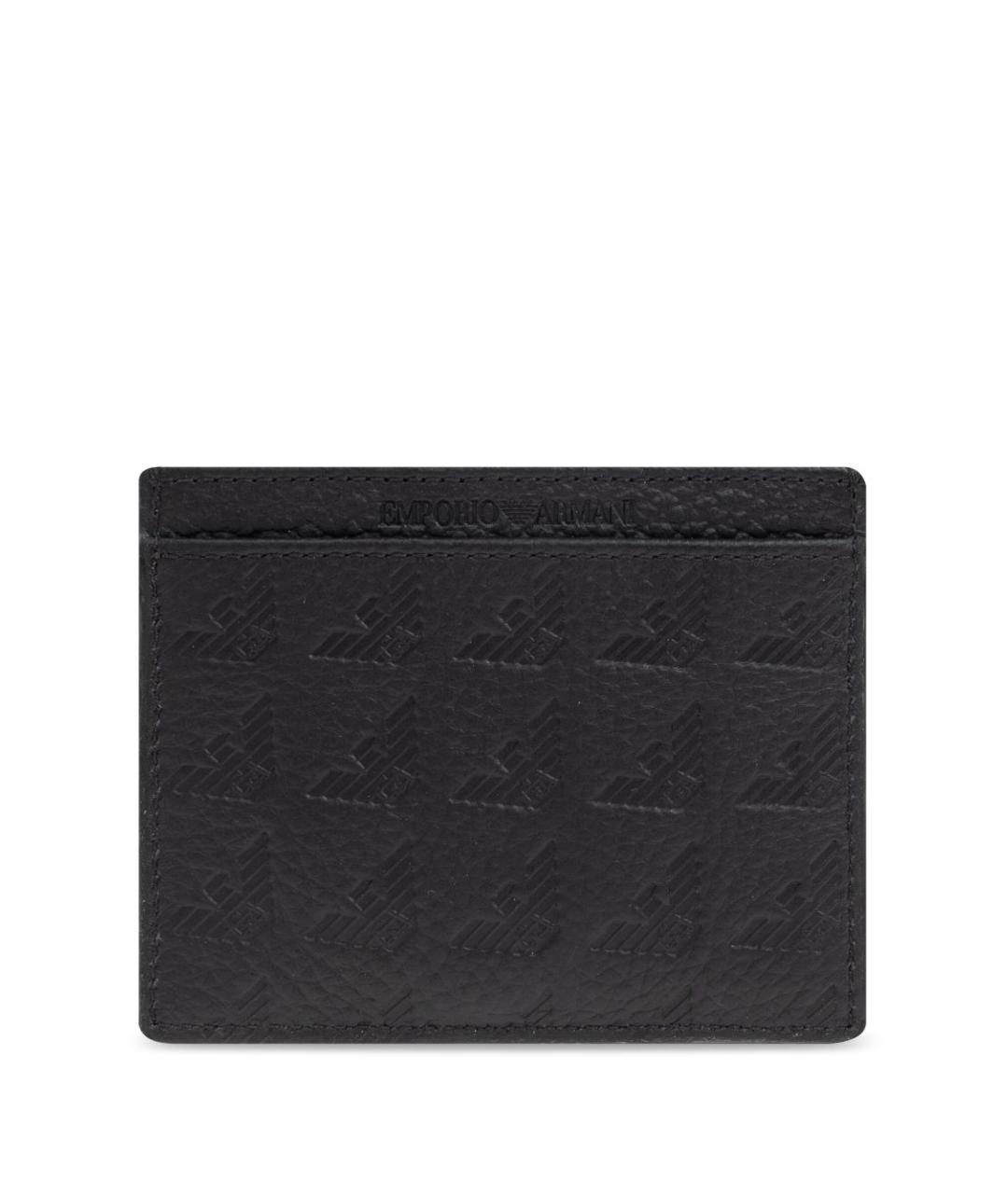 EMPORIO ARMANI Черный кожаный кардхолдер, фото 3