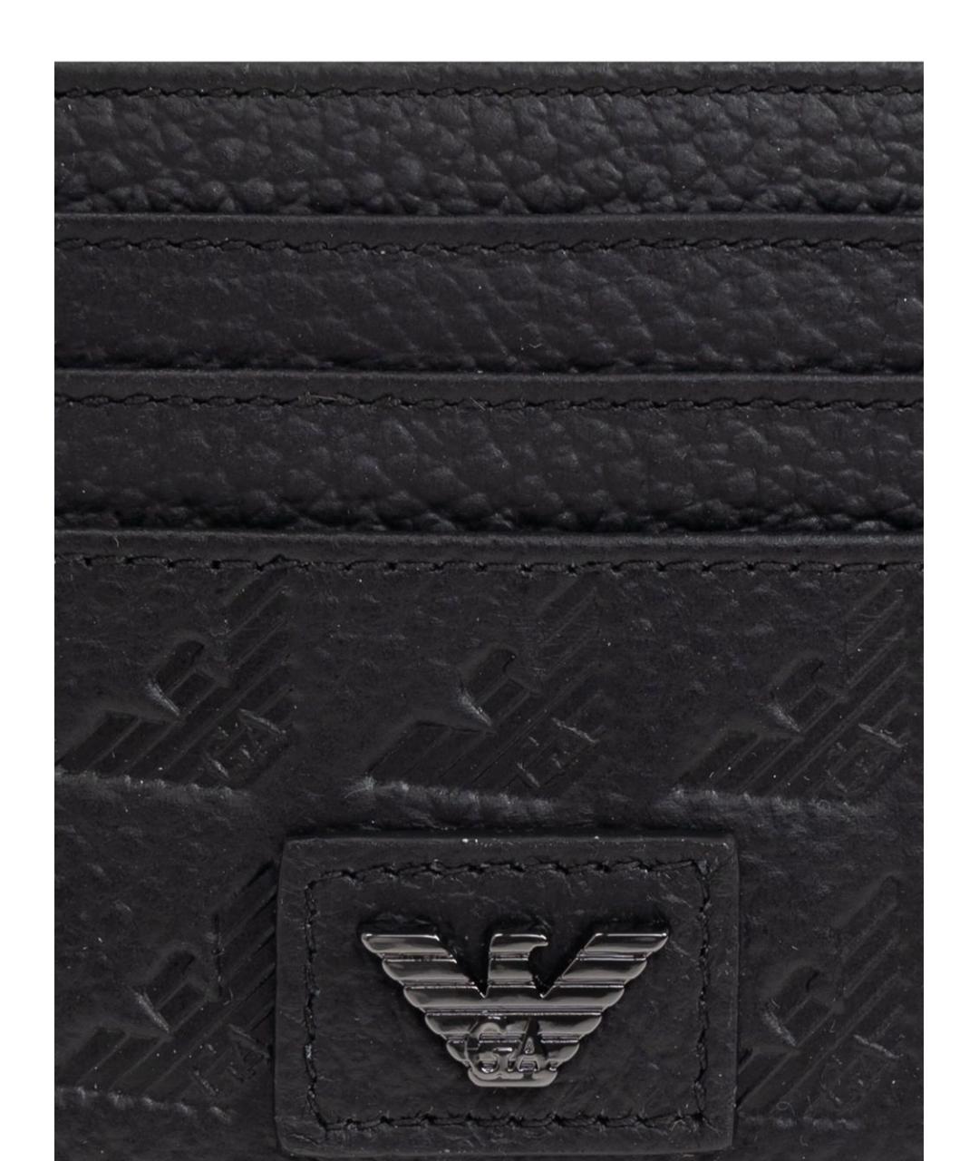 EMPORIO ARMANI Черный кожаный кардхолдер, фото 2