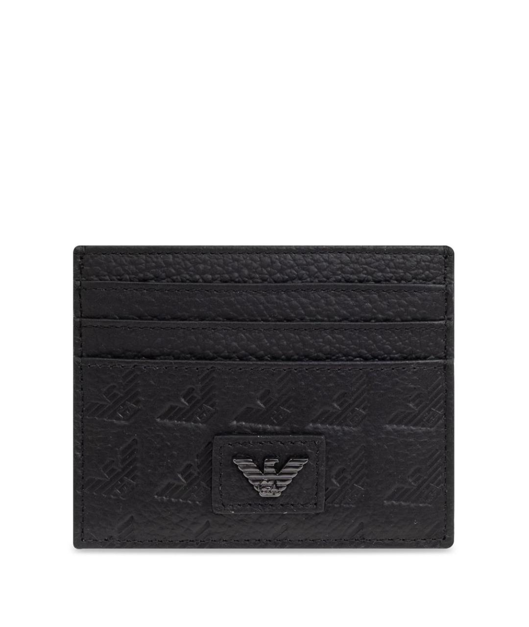 EMPORIO ARMANI Черный кожаный кардхолдер, фото 1