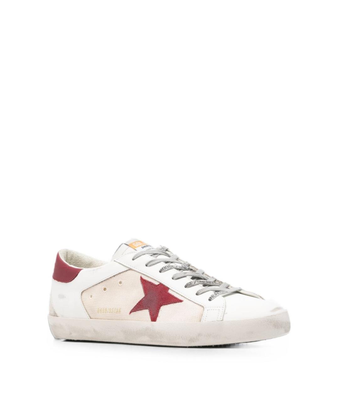 GOLDEN GOOSE Бежевые текстильные низкие кроссовки / кеды, фото 3