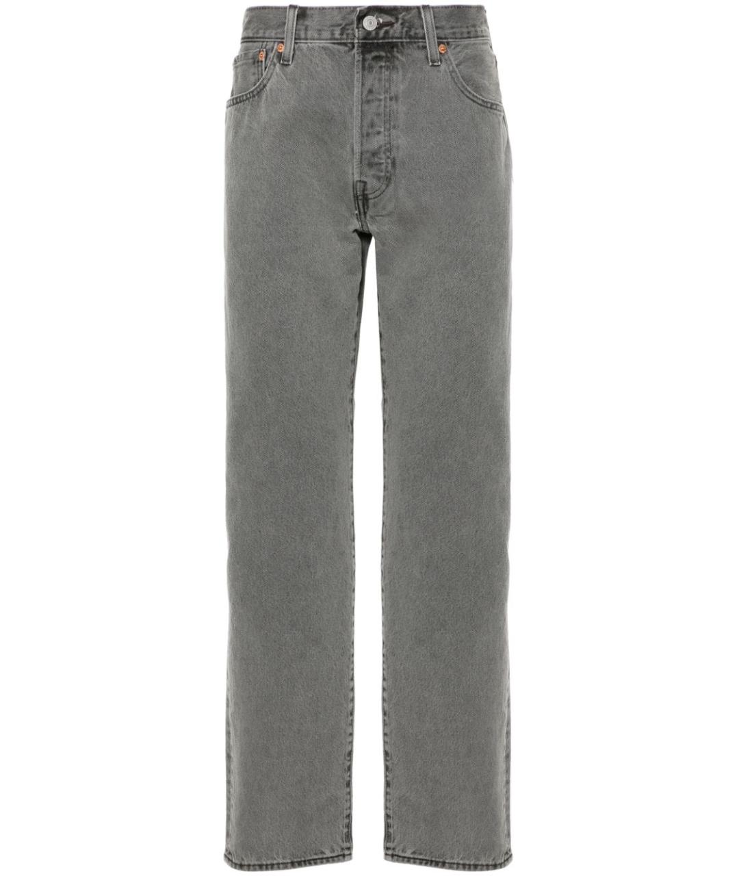 LEVI'S Серые хлопковые прямые джинсы, фото 1