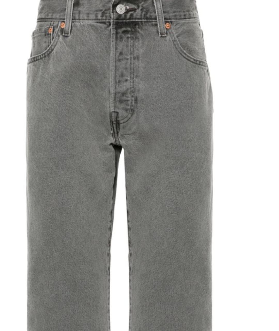LEVI'S Серые хлопковые прямые джинсы, фото 2