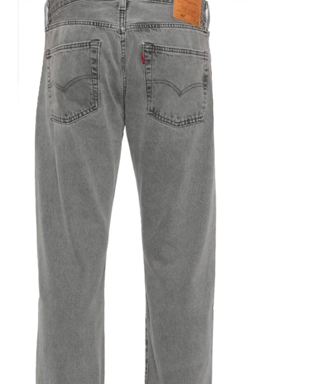 LEVI'S Серые хлопковые прямые джинсы, фото 3