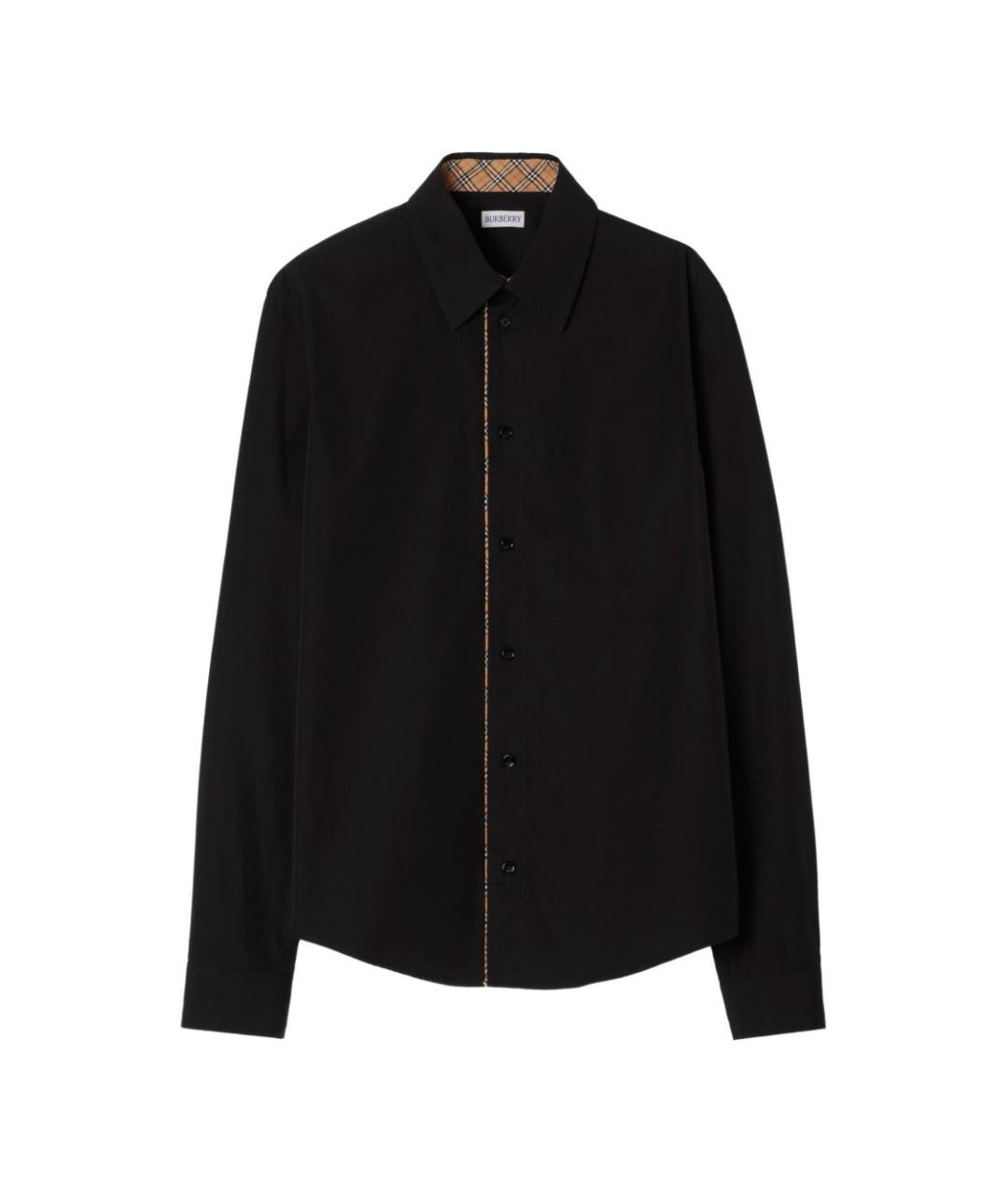 BURBERRY Черная хлопковая кэжуал рубашка, фото 1