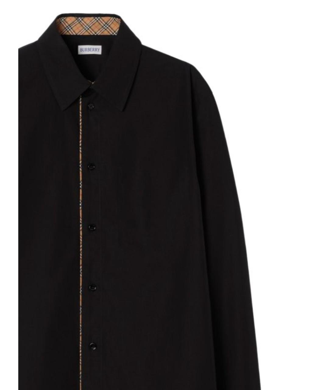 BURBERRY Черная хлопковая кэжуал рубашка, фото 2