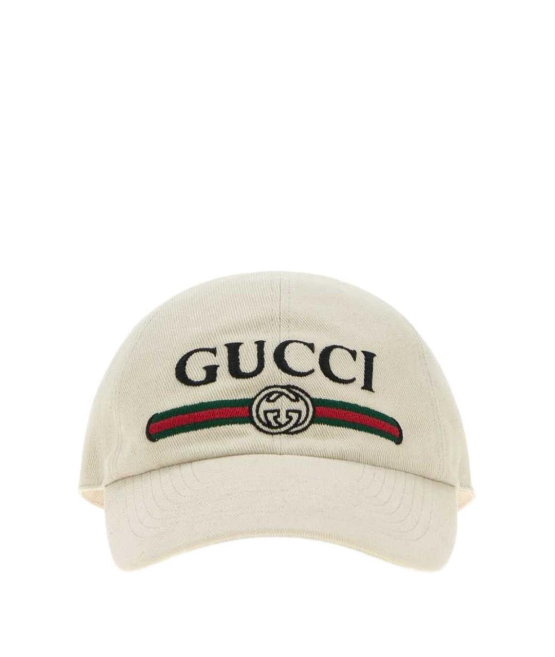 GUCCI Бежевая хлопковая кепка, фото 1
