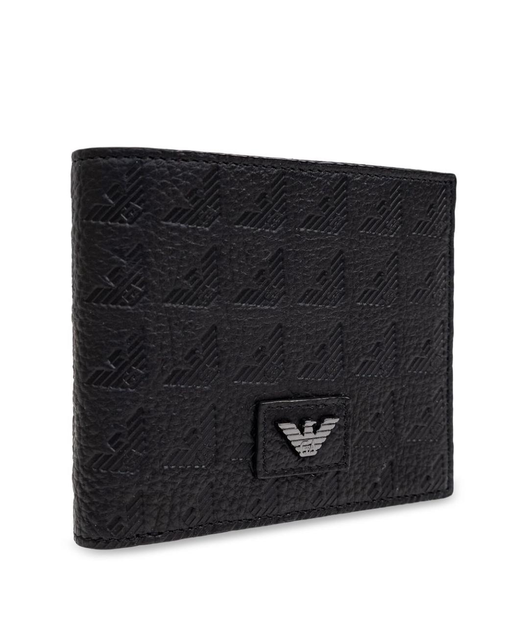 EMPORIO ARMANI Черный кожаный кошелек, фото 2