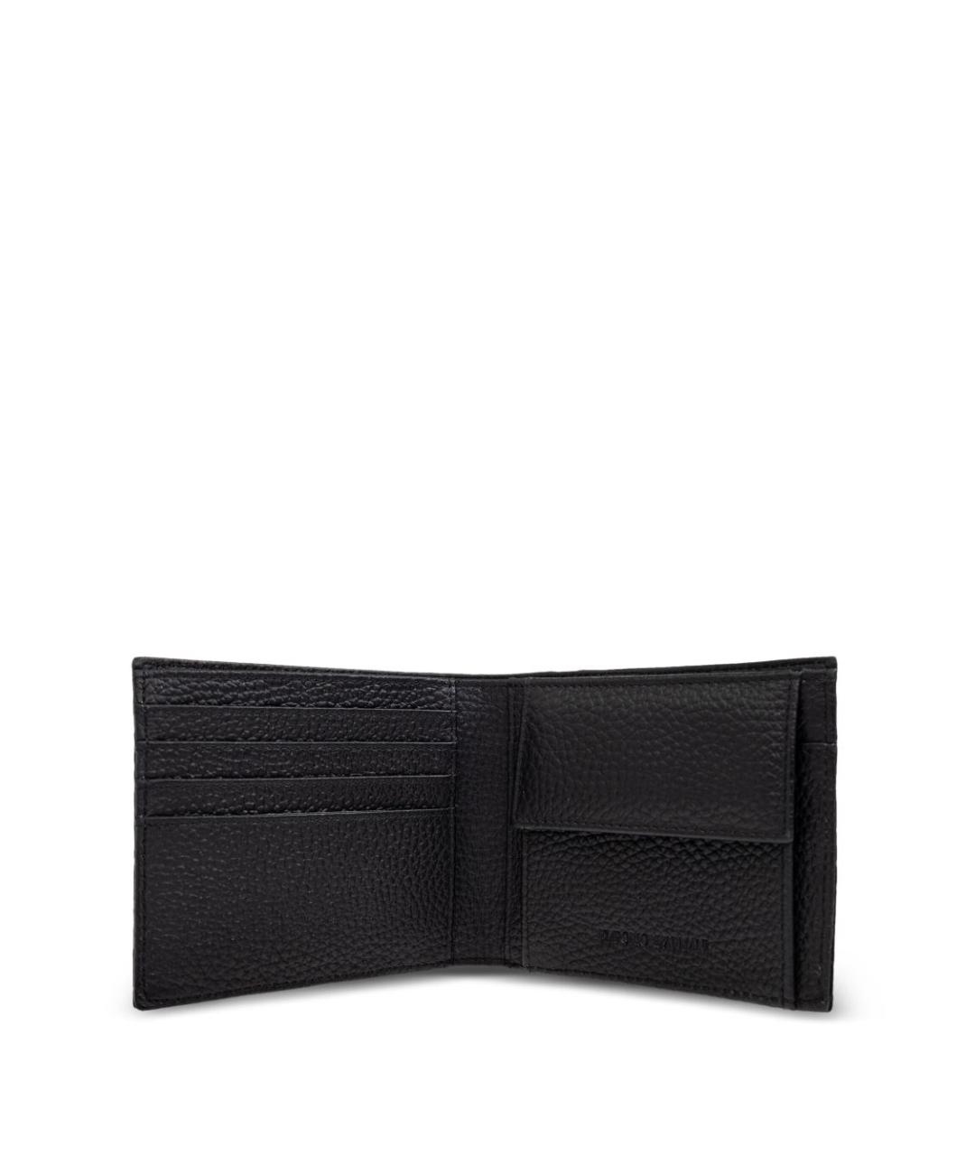 EMPORIO ARMANI Черный кожаный кошелек, фото 3