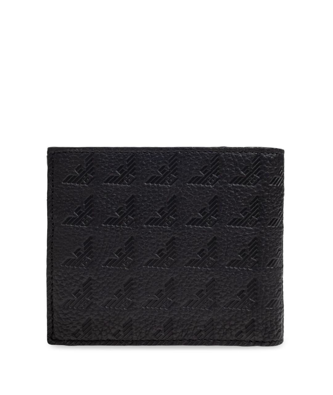 EMPORIO ARMANI Черный кожаный кошелек, фото 4