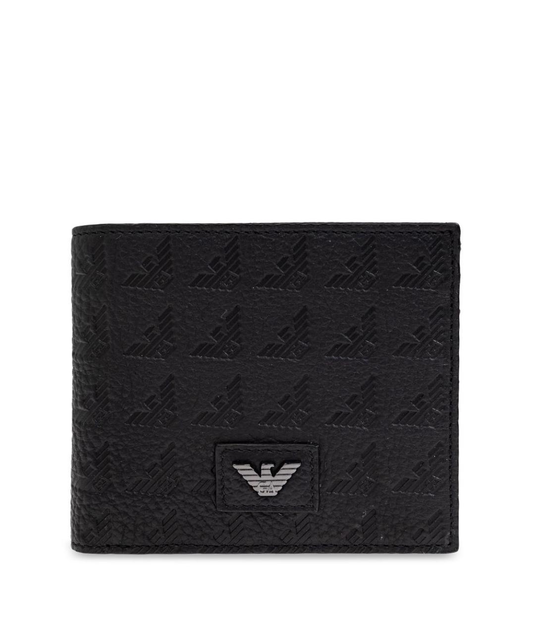 EMPORIO ARMANI Черный кожаный кошелек, фото 1