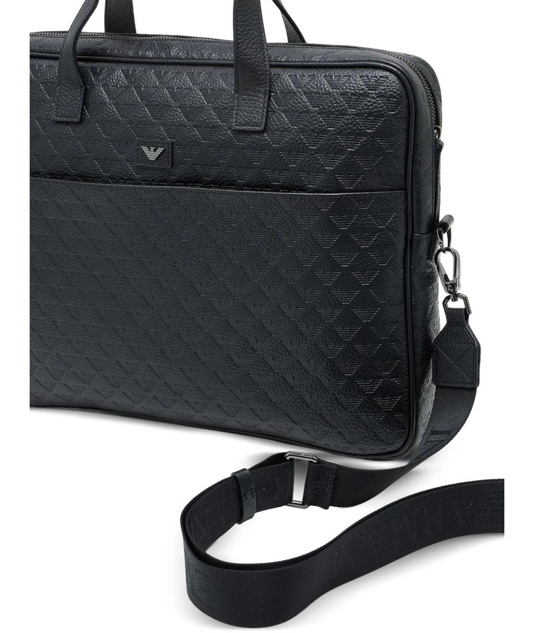EMPORIO ARMANI Черный портфель из канвы, фото 5