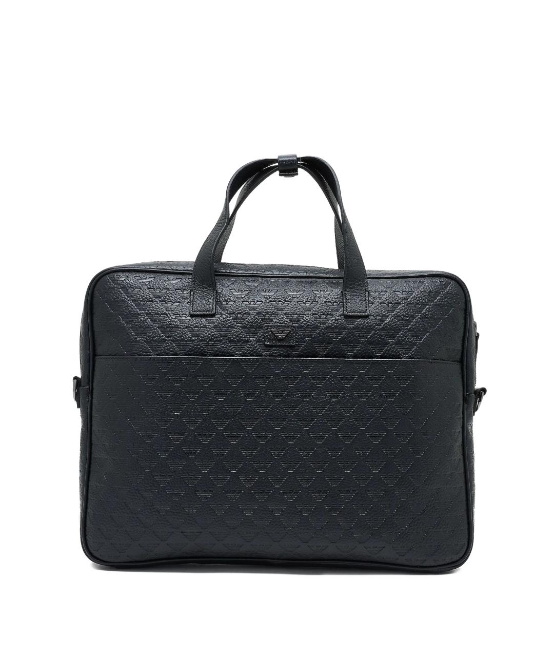 EMPORIO ARMANI Черный портфель из канвы, фото 1