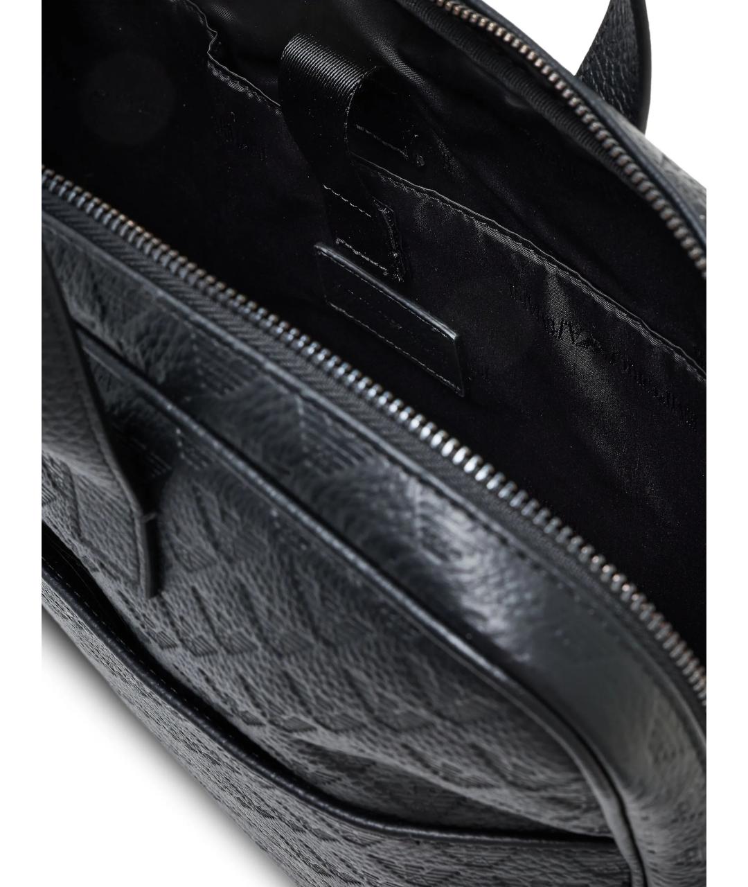 EMPORIO ARMANI Черный портфель из канвы, фото 4