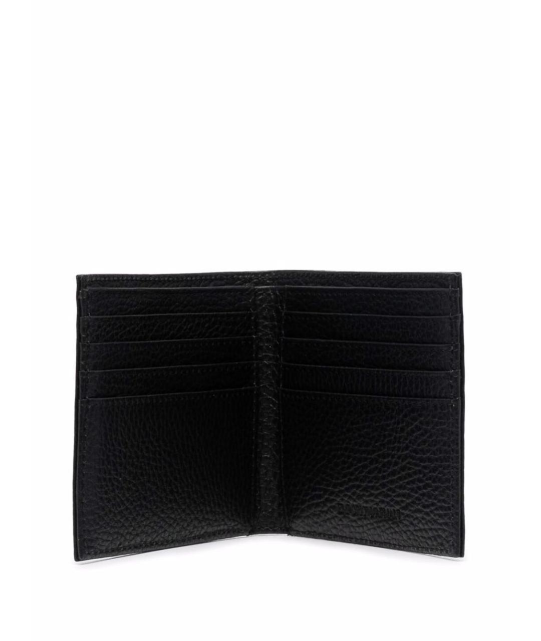 EMPORIO ARMANI Черный кожаный кошелек, фото 3