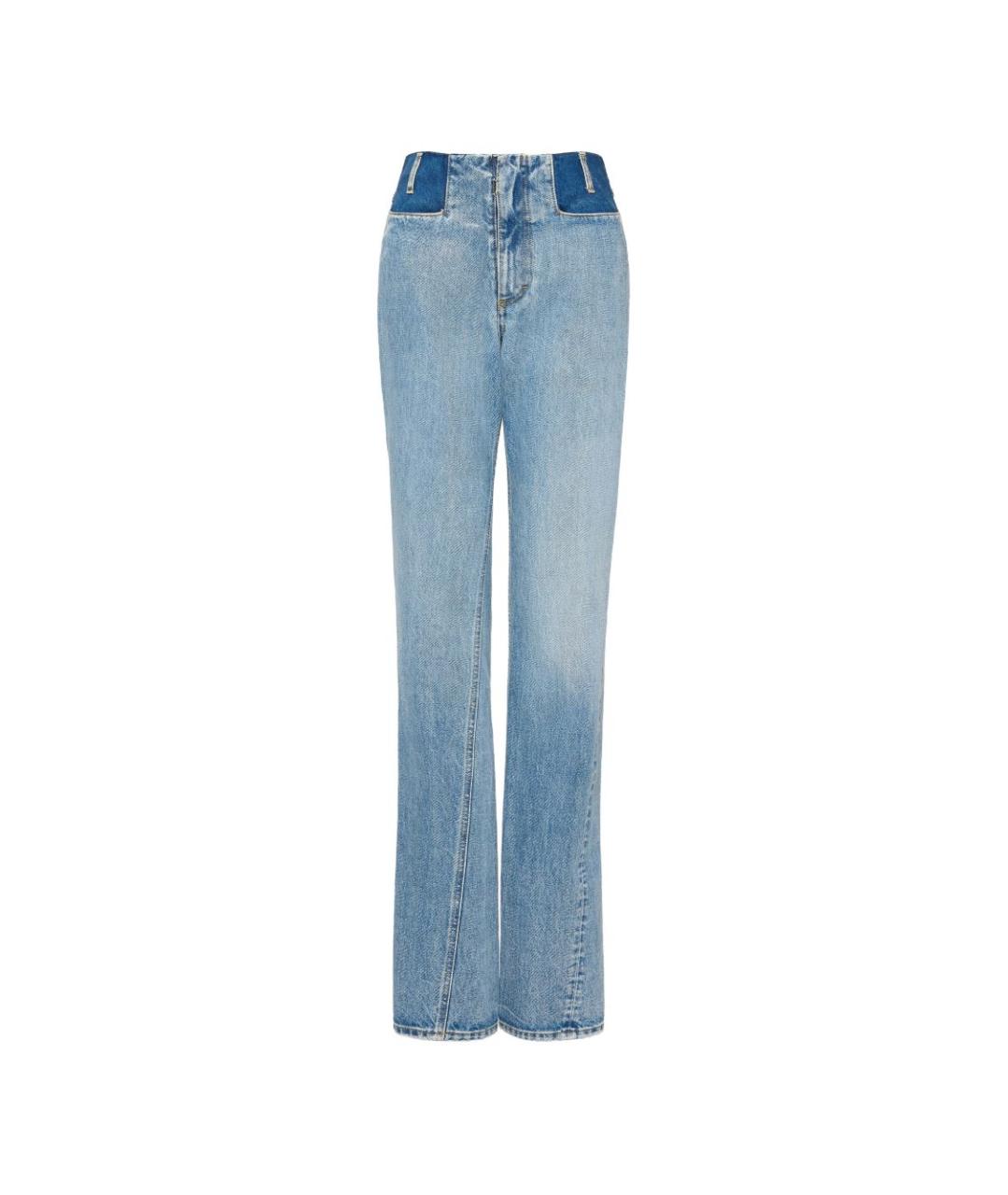 MAISON MARGIELA Голубые хлопковые прямые джинсы, фото 1