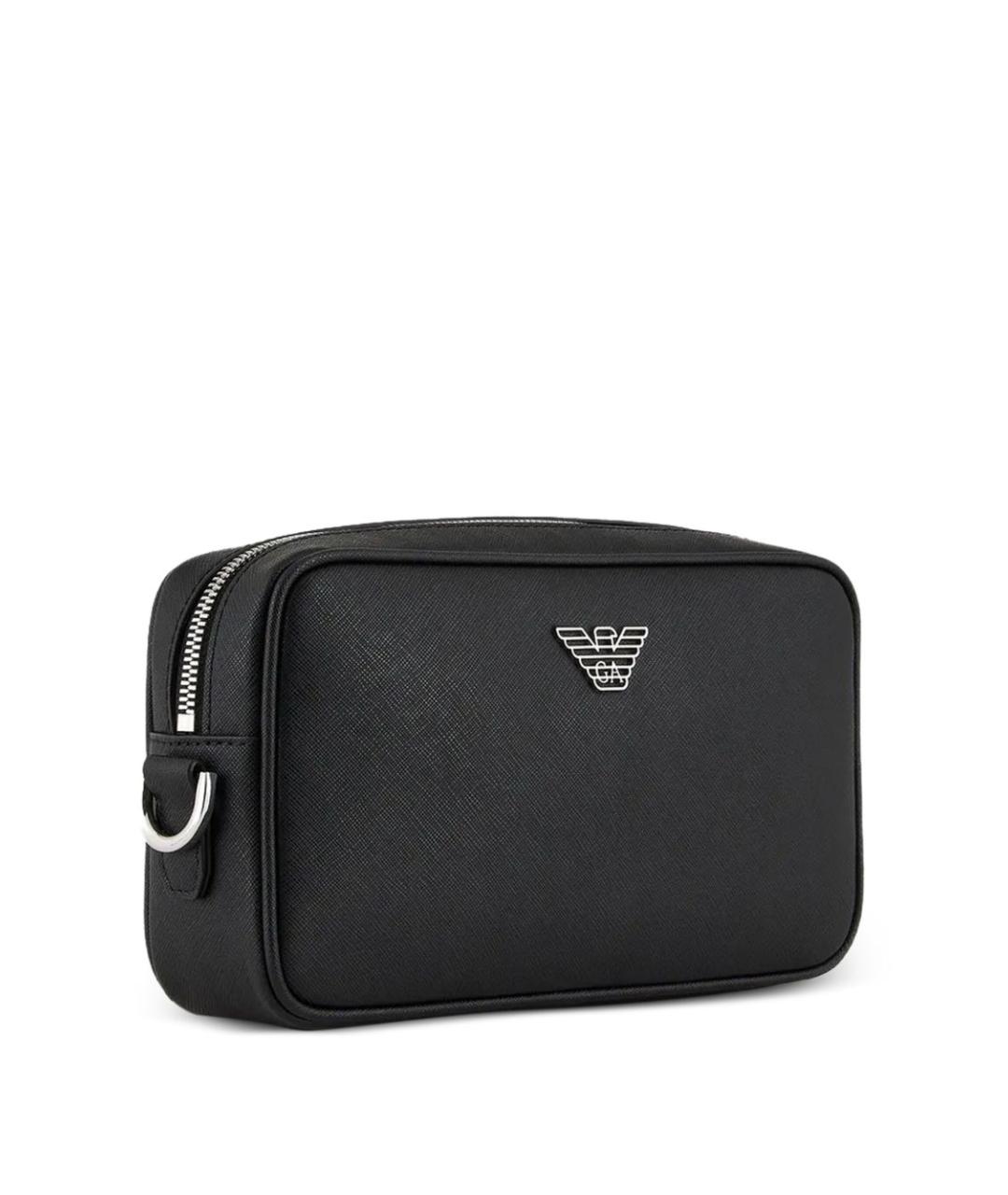 EMPORIO ARMANI Черная барсетка из искусственной кожи, фото 2