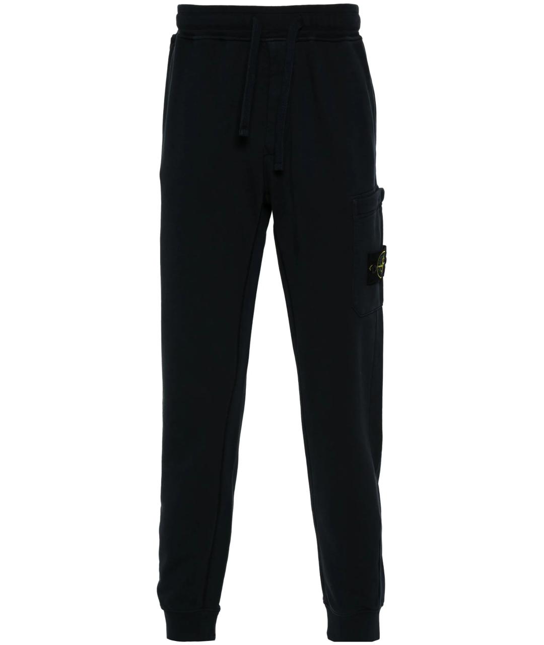STONE ISLAND Черные хлопковые повседневные брюки, фото 1