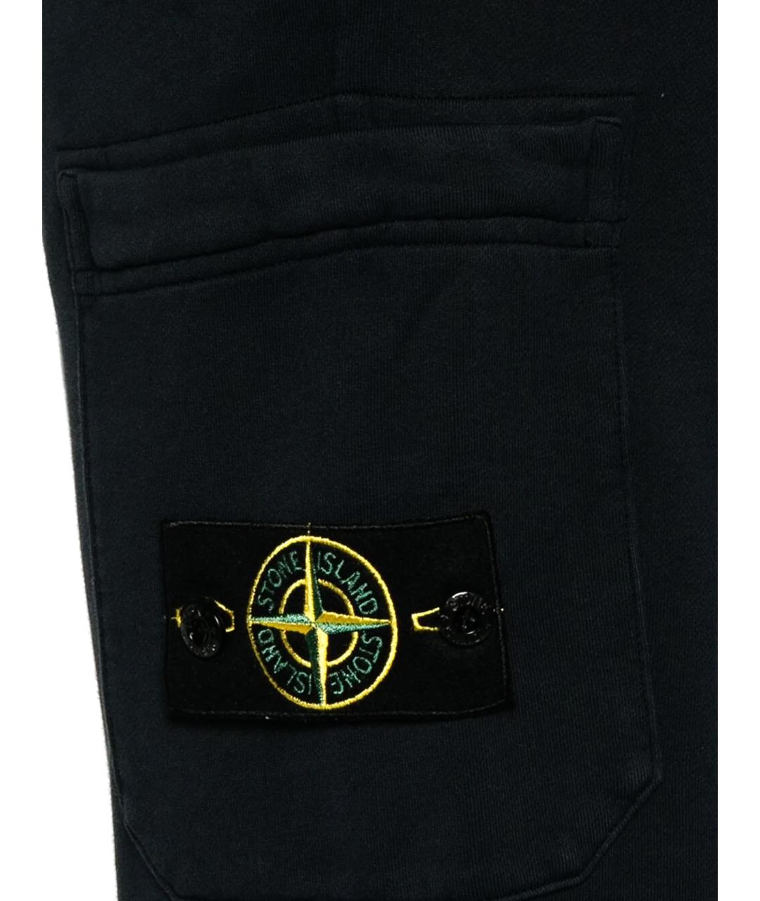STONE ISLAND Черные хлопковые повседневные брюки, фото 2