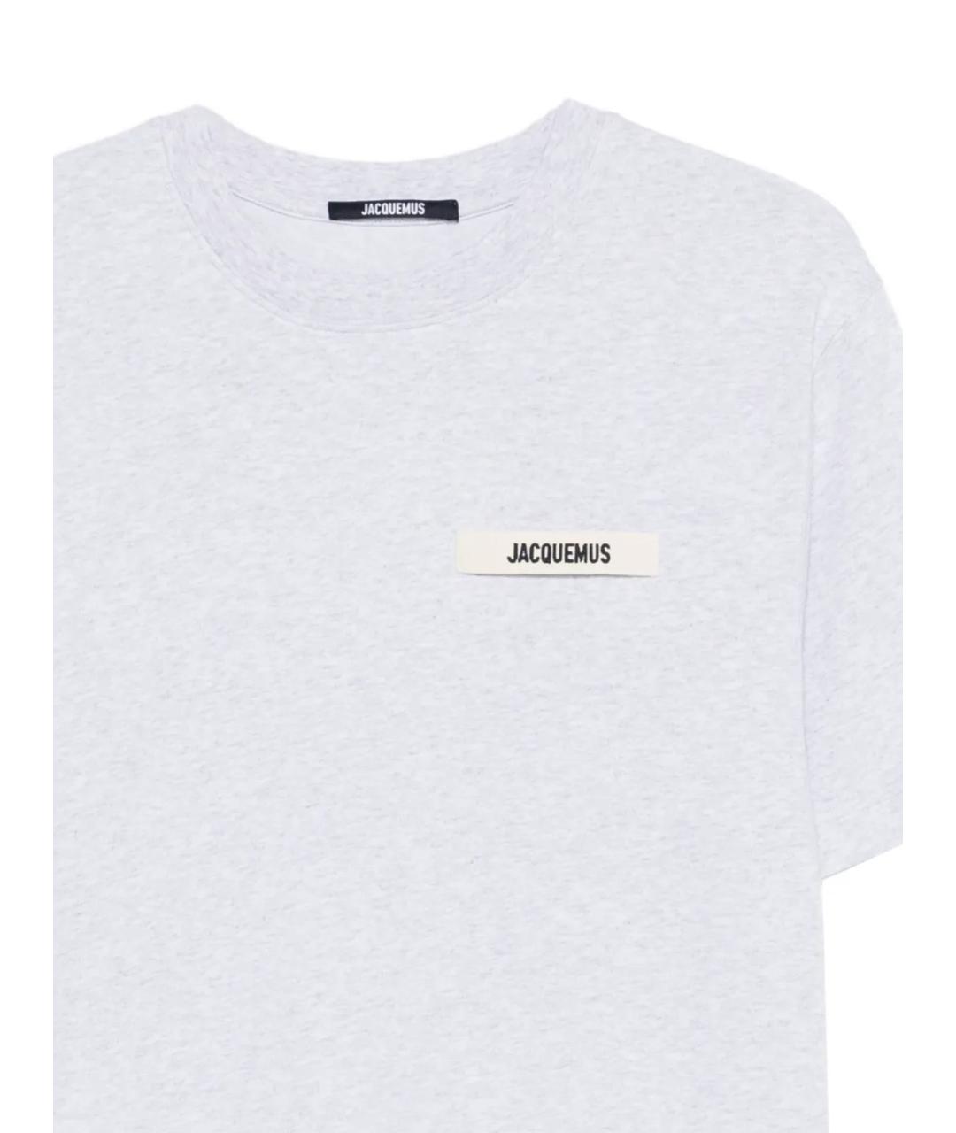 JACQUEMUS Серая хлопковая футболка, фото 2