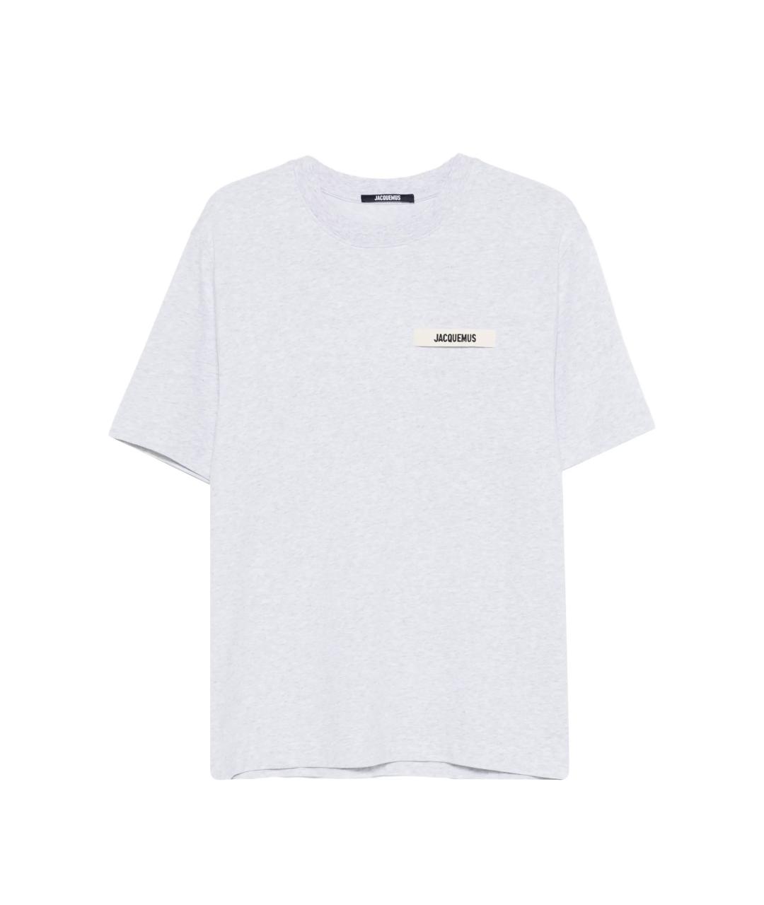 JACQUEMUS Серая хлопковая футболка, фото 1
