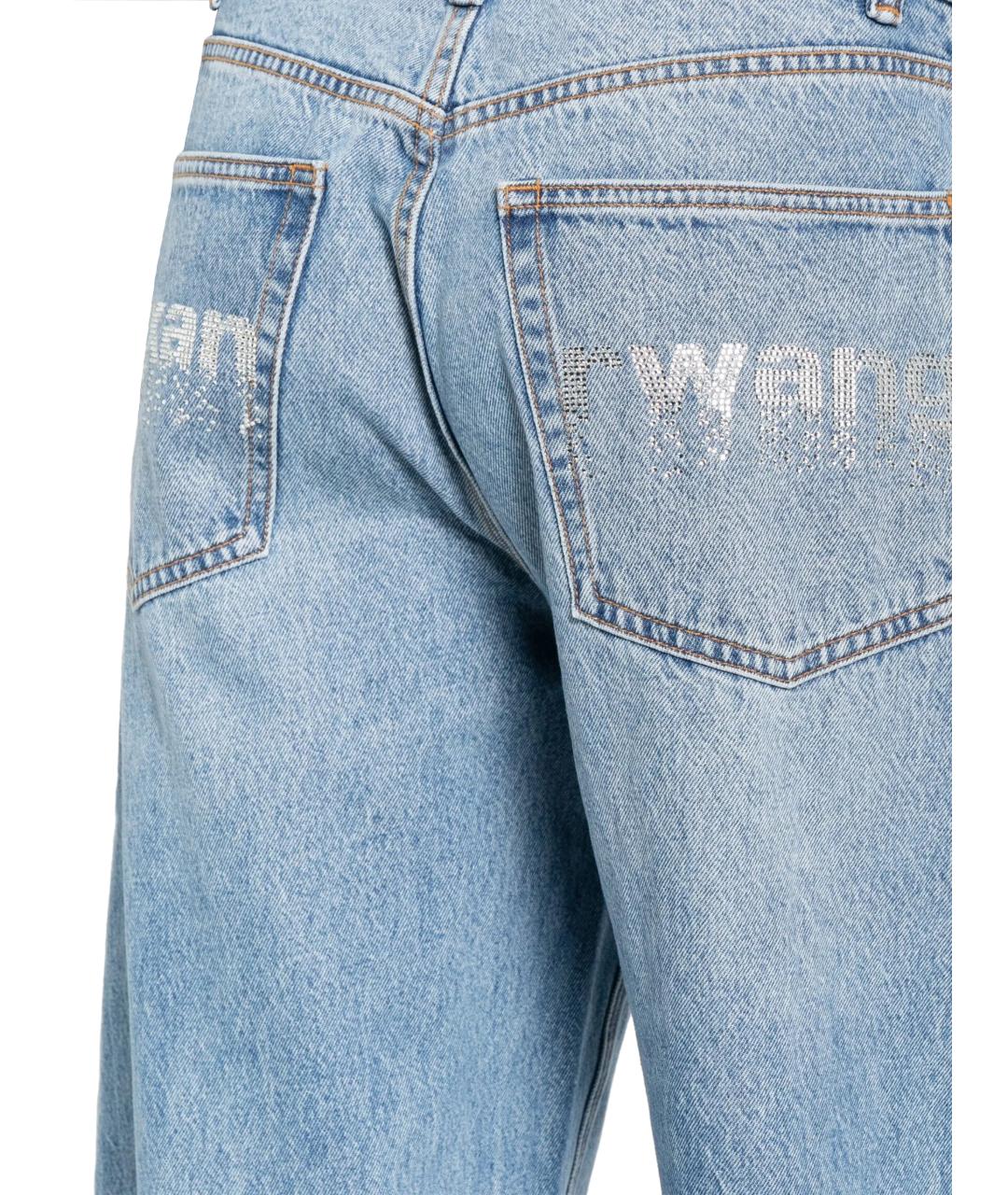 ALEXANDER WANG Голубые хлопковые джинсы клеш, фото 3