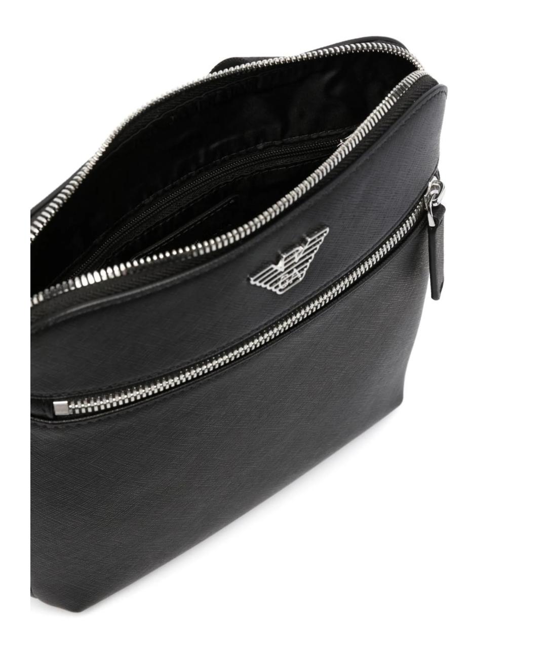EMPORIO ARMANI Черная синтетическая сумка на плечо, фото 3