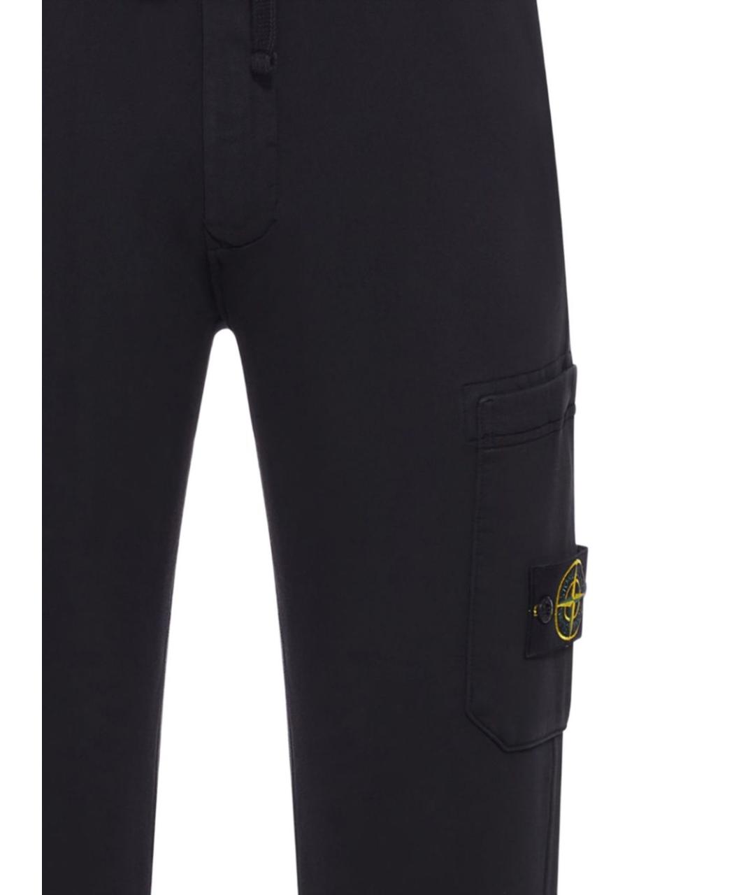 STONE ISLAND Черные хлопковые повседневные брюки, фото 2