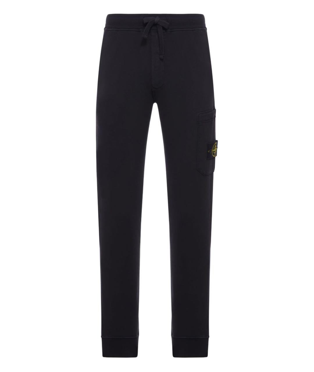 STONE ISLAND Черные хлопковые повседневные брюки, фото 1