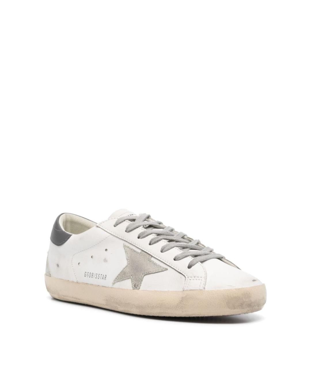 GOLDEN GOOSE Белые кожаные низкие кроссовки / кеды, фото 2