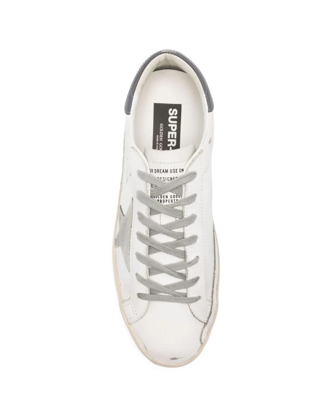 GOLDEN GOOSE Белые кожаные низкие кроссовки / кеды, фото 4