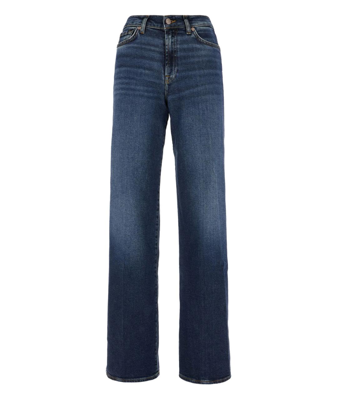 7 FOR ALL MANKIND Синие хлопковые прямые джинсы, фото 1