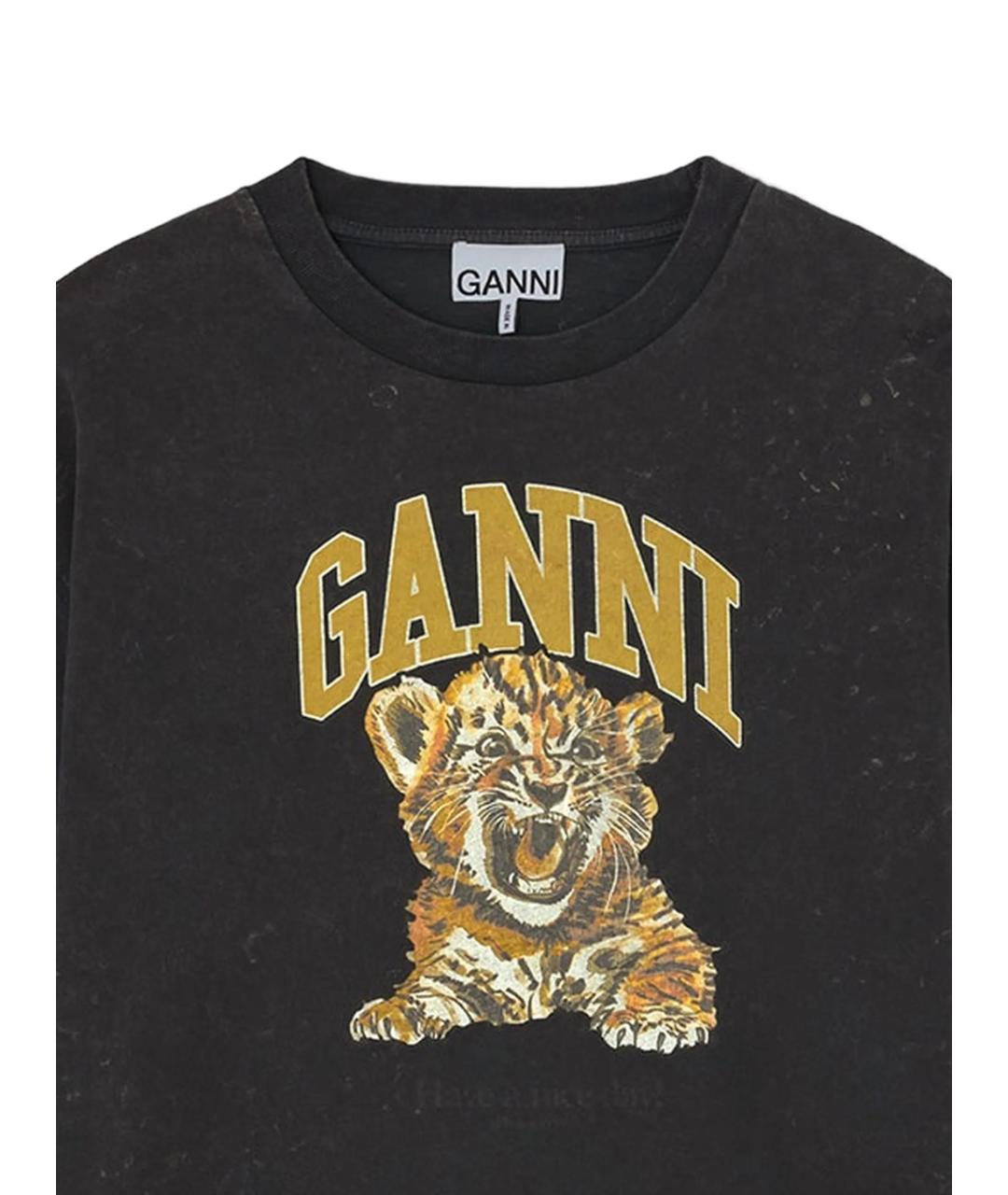 GANNI Черный хлопковый джемпер / свитер, фото 2