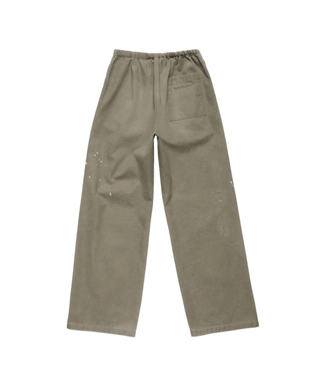 ACNE STUDIOS Зеленые хлопковые повседневные брюки, фото 2
