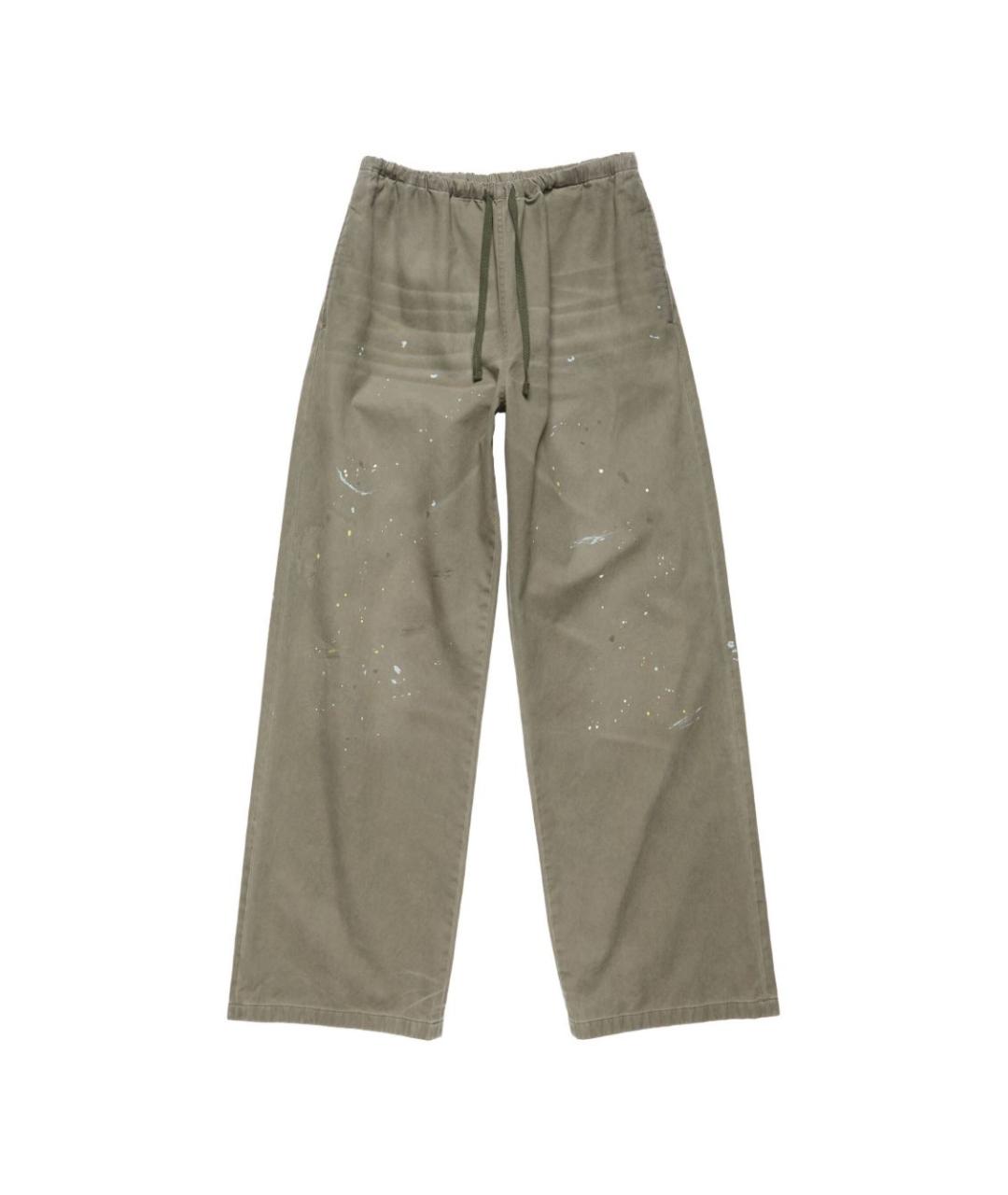 ACNE STUDIOS Зеленые хлопковые повседневные брюки, фото 1