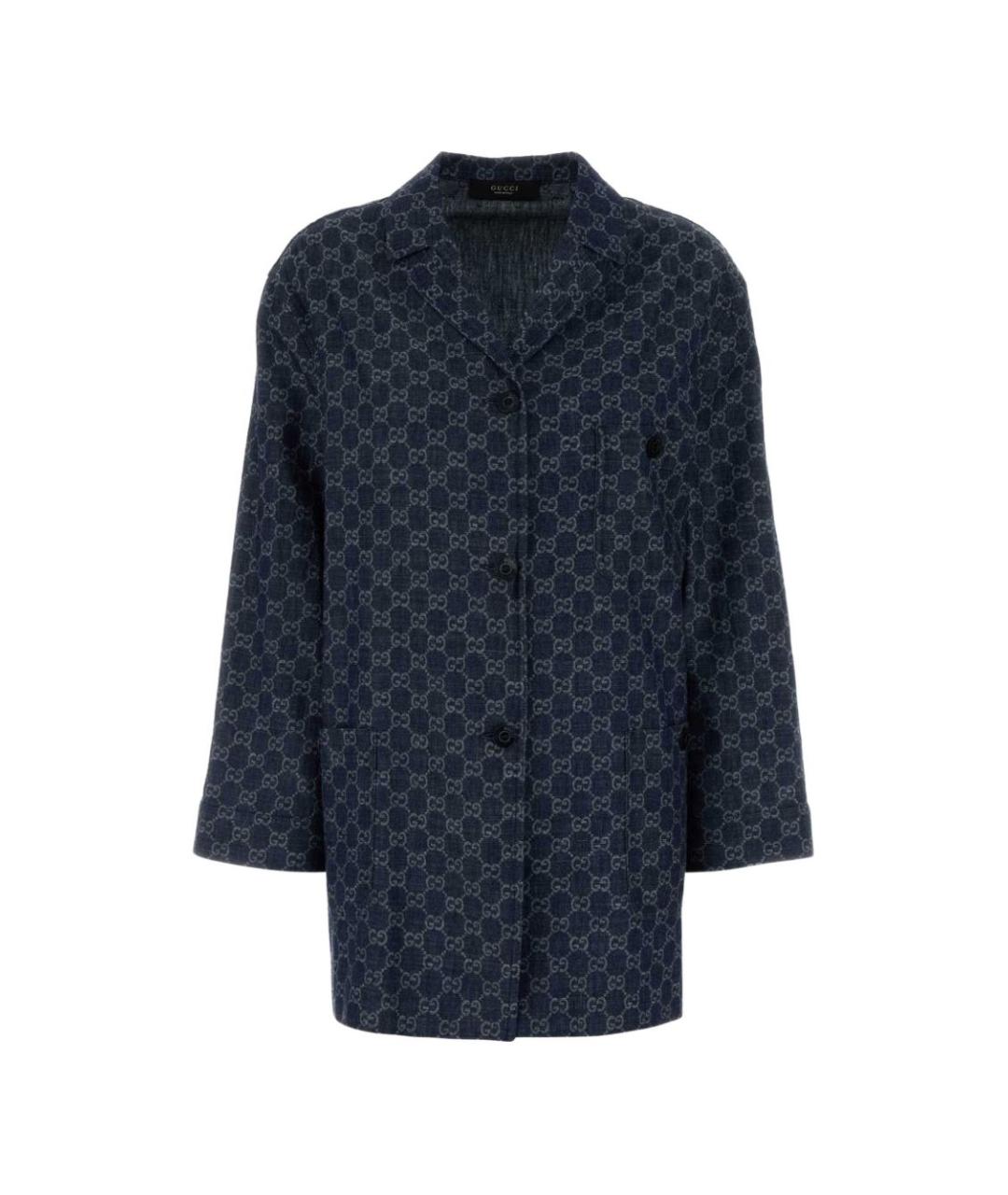 GUCCI Синяя хлопковая куртка, фото 1