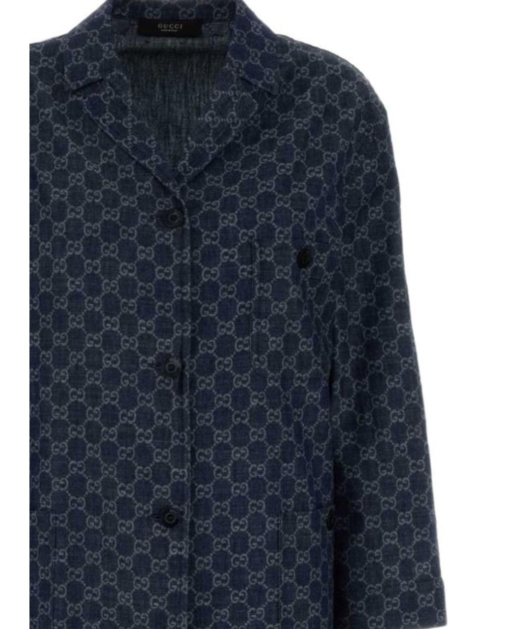 GUCCI Синяя хлопковая куртка, фото 2