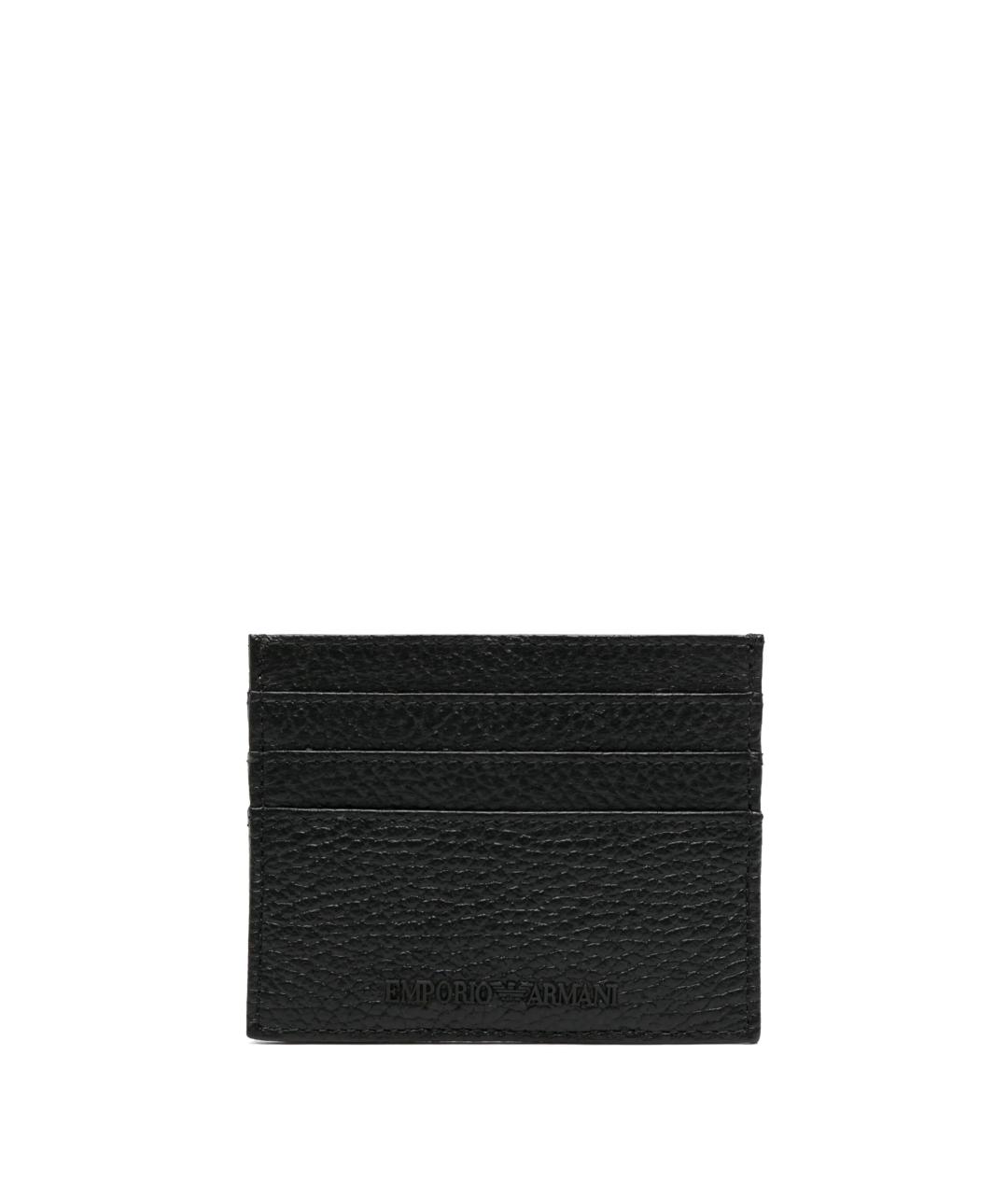 EMPORIO ARMANI Черный кожаный кардхолдер, фото 1