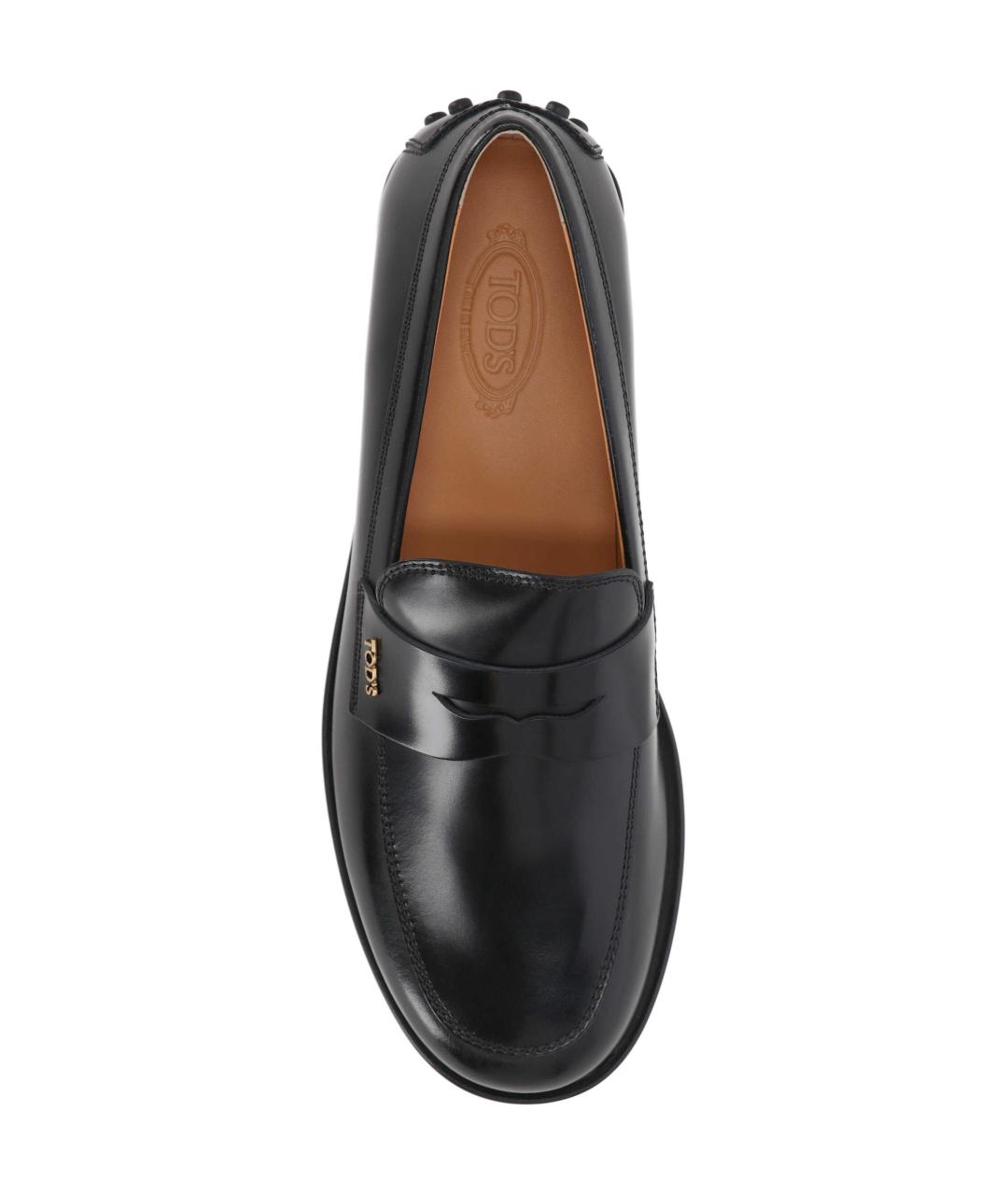 TOD'S Черные кожаные лоферы, фото 4