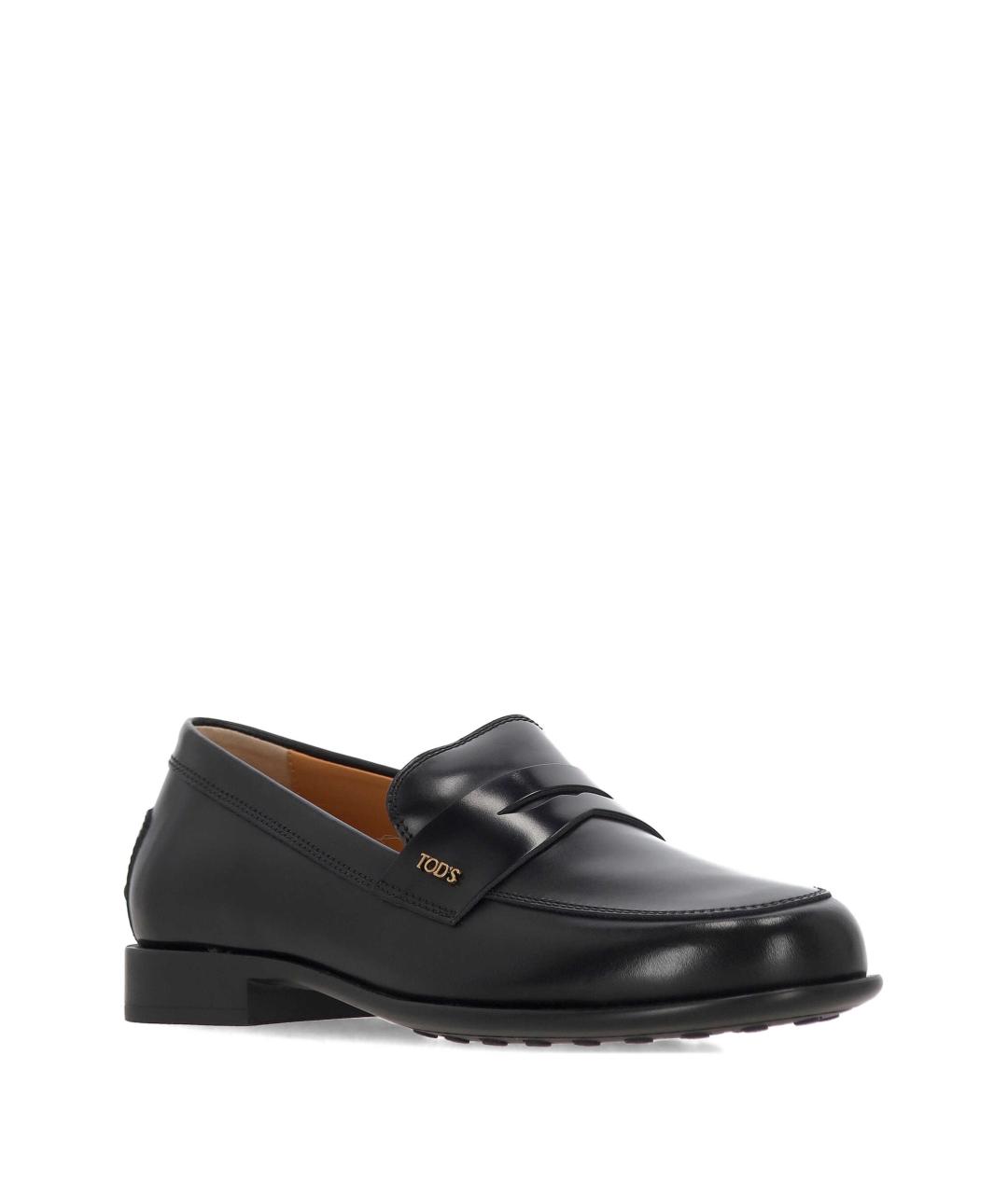 TOD'S Черные кожаные лоферы, фото 2
