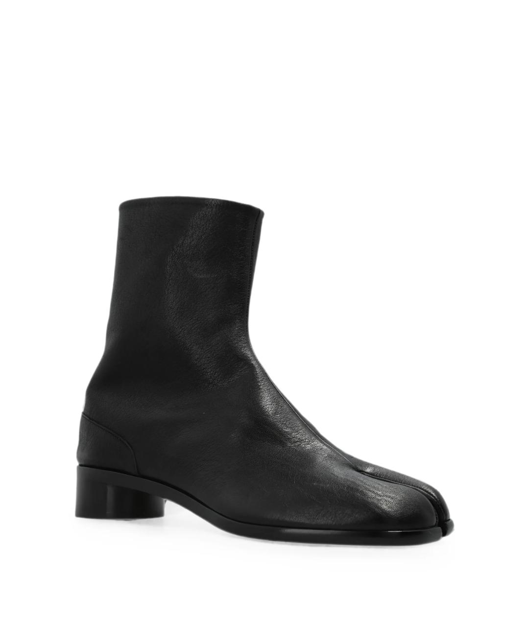 MAISON MARGIELA Черные кожаные высокие ботинки, фото 3