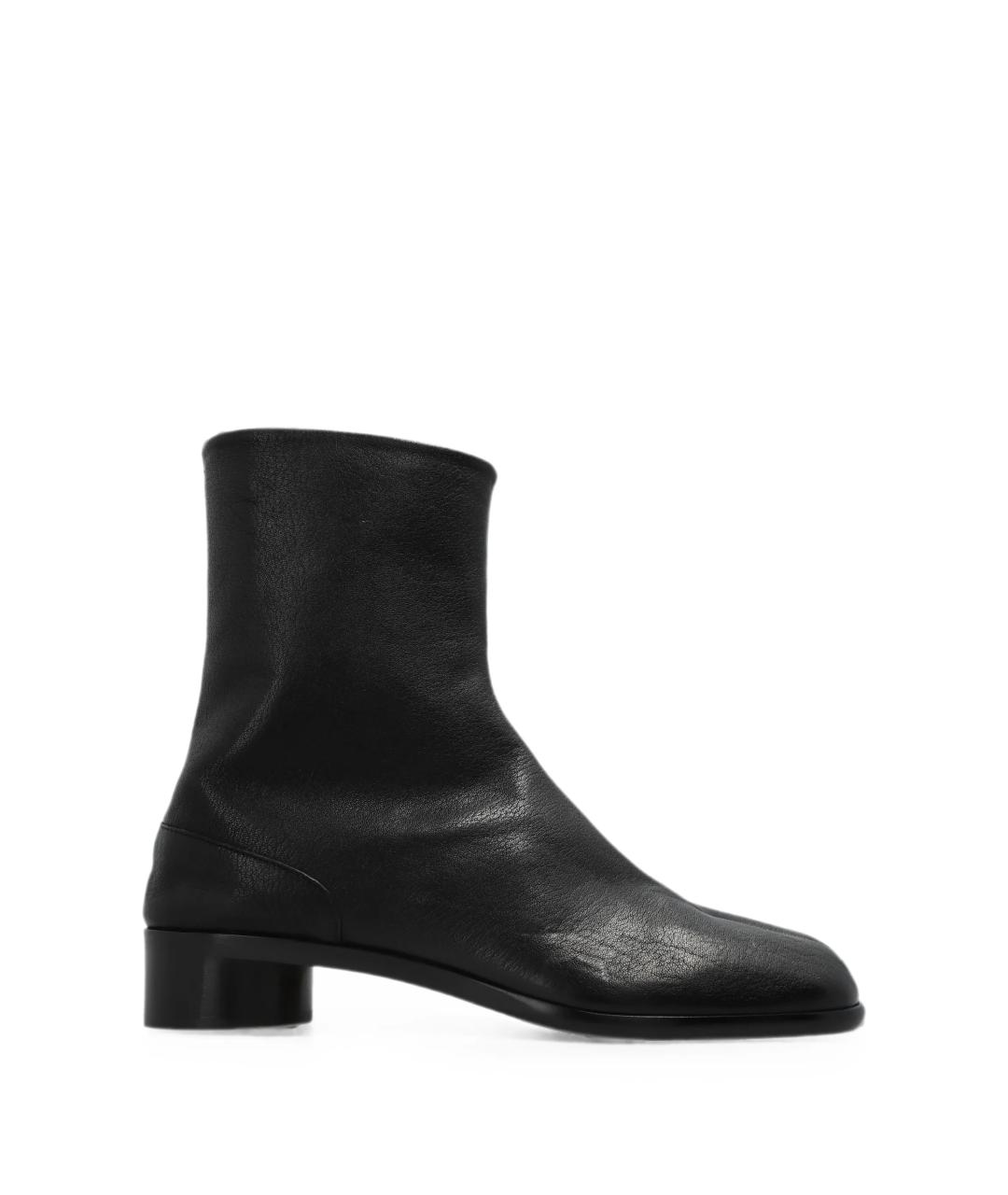 MAISON MARGIELA Черные кожаные высокие ботинки, фото 1