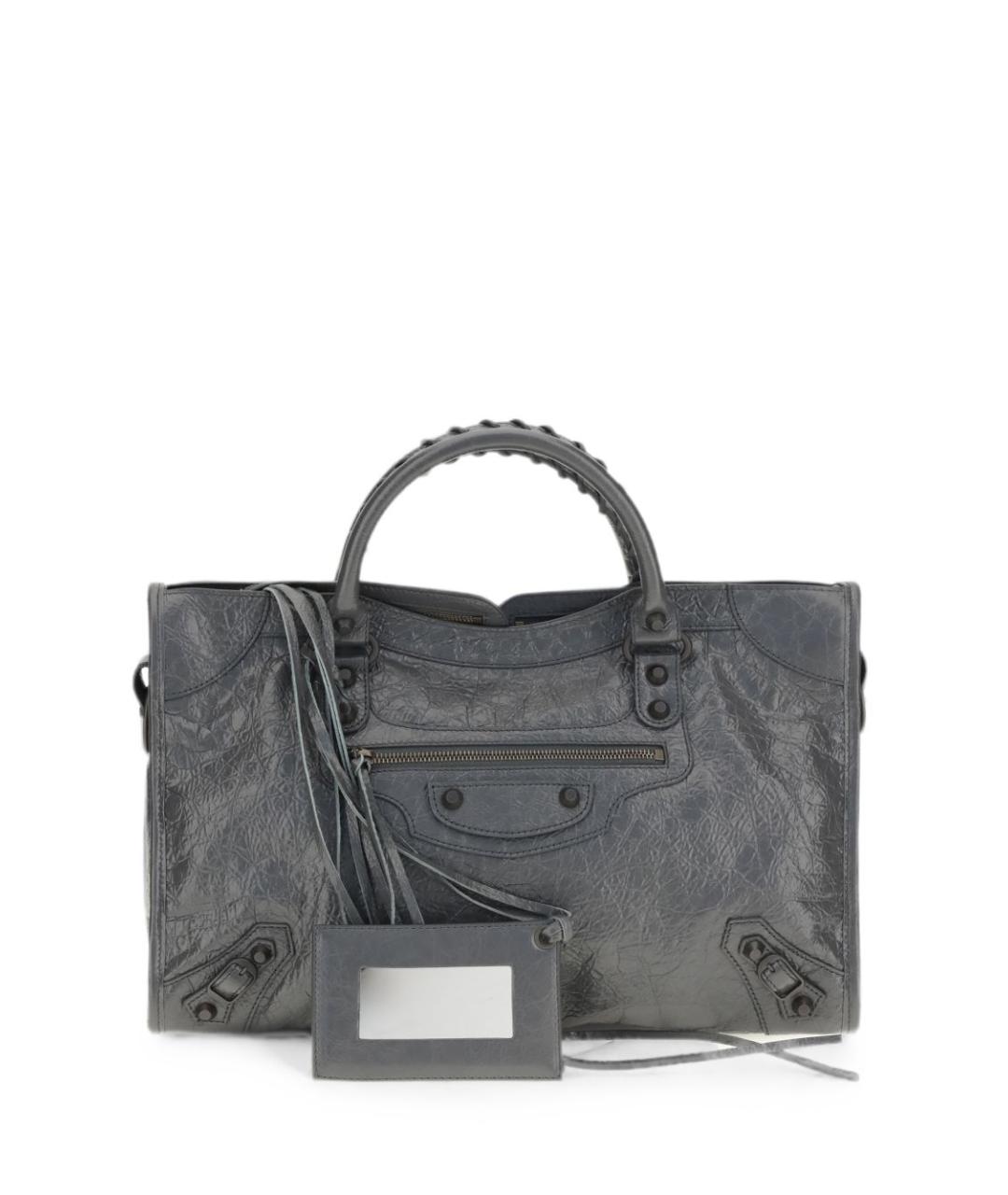 BALENCIAGA Серая кожаная сумка тоут, фото 1