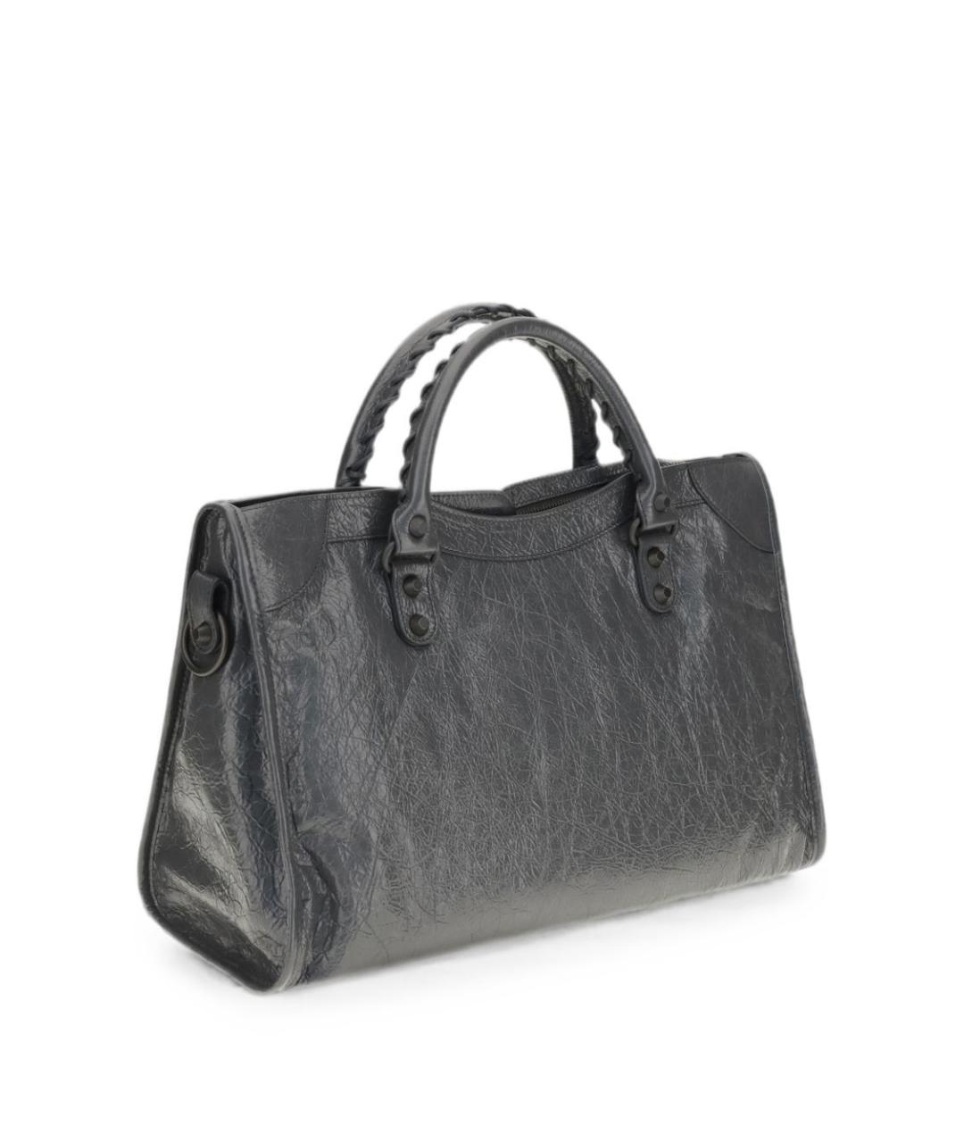 BALENCIAGA Серая кожаная сумка тоут, фото 3