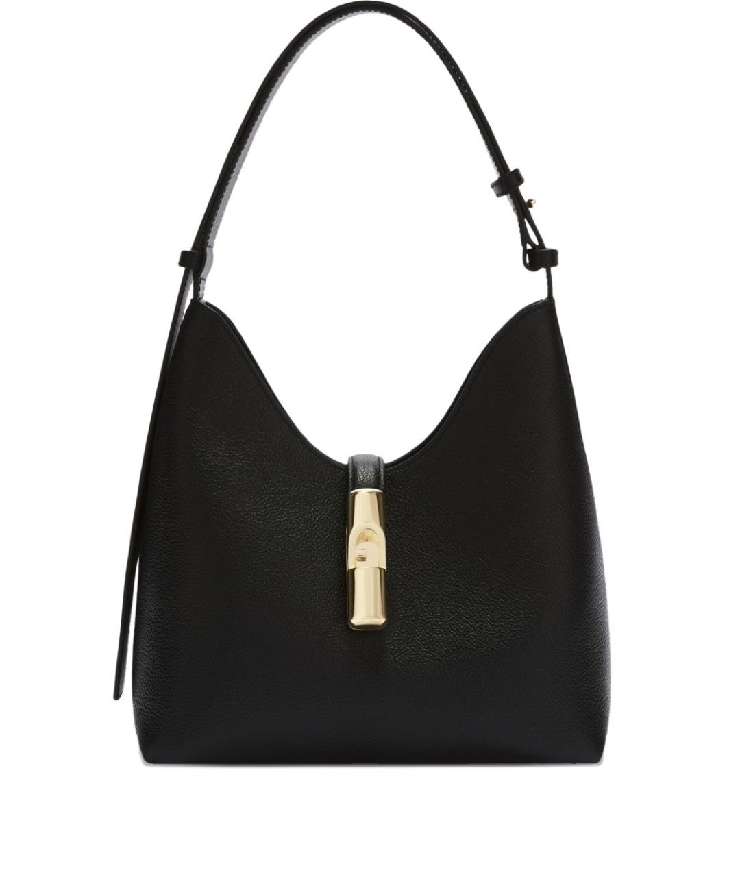 FURLA Черная кожаная сумка тоут, фото 1