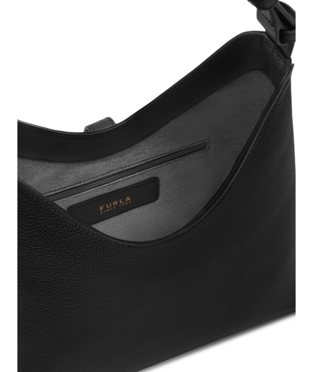 FURLA Черная кожаная сумка тоут, фото 3